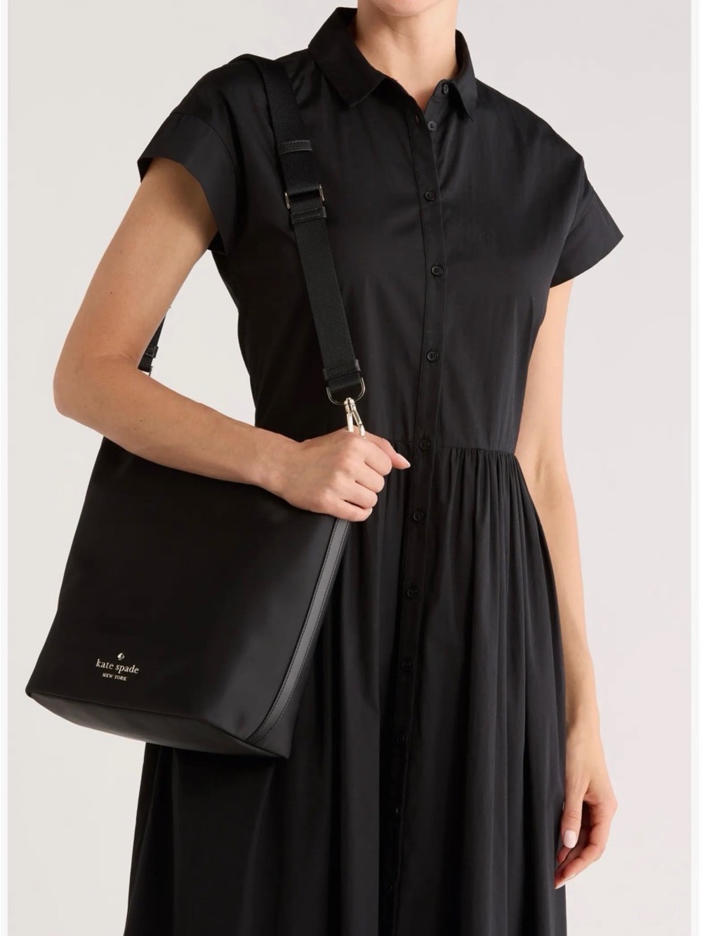 kate spade Black Crossbody Shoulder Bag with Gold Logo